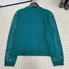 Maglieria da donna maglieria designer a maglia cardigan ricamato per perline ricamato artigianato di alta qualità aspetto luminoso e alla moda celebrità slim e lussuoso donna