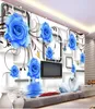 Personalizzato di qualsiasi dimensione blu rosa cigno 3d muro tv murale sfondo 3d wall wall wall paper per l'occhiata televisiva2320405