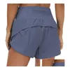 Atuendo de yoga para mujer lu-33 pantalones ty pantalones de bolsillo rápido aceleración seca ropa de gimnasio deportivo transpirable altura gota de cintura elástica