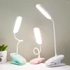 Tafellampen LED -leeslamp Dimpelbare oogbescherming Flexibele slangontwerp Hoge helderheid Flikkering Vrij oplaadbare cliptype Nacht