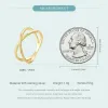 Кольца Bamoer 14K Золото покрыто x кольцо изящное минималистское стерлинское стернгевое кросс -кольцо для женщин обещание ювелирных изделий SCR543