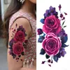 3d Lily Flower Tatouages temporaires pour femmes Adultes Rose Lotus Anemone Tatouer Sticker Fake Half Masheve Aquarement Tatoos 240423