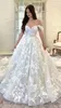 Princess Ball Jurk Trouwjurken 2024 Off schouders Appliques Lace Grieks romantische bruidsjurken Court Train Keltische extravagante bruid jurk Robe Mariage vrouw