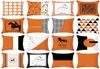 CushionDecoratief kussen Moderne Noordse herfst oranje kleur geometrische geruite kussenomslag polyester herfst decor kussensloop sofa cou6529797