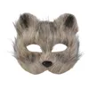 Furry Masken halbe Gesichts -Augenmaske für Frauen Männer Cosplay Requent