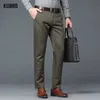 Pantalones para hombres Kubro 2020 NUEVO CLASICIAL CORTALES PARA MENTE EL AUTENTO E INVIERNO Moda de algodón elástico cómodo Q240429