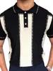 Polos pour hommes Trendy Summer Patchwork Business Polo Polo tricot à manches courtes