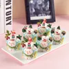 Dekorativa blommor Simulering Cupcake Kylskåp klistermärken Juldessert kakamodell dekoration rekvisita