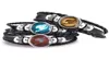 Charm Bracelets Fairy Tail Guild Logo Bracelet Black Leather Punk Anime Glass Cabochon Jewelry Men Cosplay Lover GiftCharm82105669550414