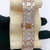 Ontwerp roestvrij staal mechanisch stokbrood gesneden vvs moissaniet diamant hiphop horloge voor mannenzwomen