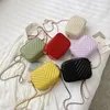 Shoulder Bags Retro Pure Color Trendy Small Square Bag Fashion Embroidery Thread Crossbody Women's Simple Personality Chain