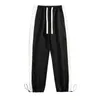 Men's Pants Straight Leg Casual For Man Soild Sweatpants Drawstring Tie Leggings Sporty Trousers Pockets Thin Jogger Ropa Hombre