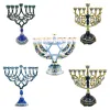 Kerzen Hanukka Star Menorah David Candelabra Kerzenkerzenhalter Hand Paited Home Decoration Party Festival Kerzenhalter Geschenke