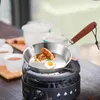 Pans Stainless Steel Fry Pan With Wooden Handle Kitchen Cookware Egg Frying Butter Warmer Nonstick Pot For All Stovetops