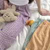 Women's Sleepwear Elastic Waistband Plaid Pajamas Pants Causal Floral Wide Leg Women Sleep Shorts Loose Home Clothes For Girl