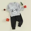 Kledingsets Peuter Boy Christmas Outfit Letter Afdrukte lange mouw sweatshirts jogger broek baby herfst winterkleding