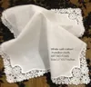 Textiles Set of 12 Home White Ladies Handkerchief 12 inch Embroidered crochet lace edges hankies hanky For Bridal Gifts7116389