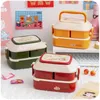 Dinnerware Cartoon Cute Microwave Lunch Box Storage Container Children Kids School Office Portable Bento Kid Lunchbox