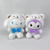 En gros mignon ours blanc cannelle rolls kuromi en peluche toys de jeu de jeu de jeu de jeu d'activité d'activité