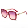 Lunettes de soleil designer Nouveau style H-style grand cadre Rivet Rivet Rivet Lunettes de soleil Chaîne de la jambe Street Shot Face Couvrant des lunettes de soleil