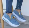 Gelegenheitsschuhe Frauen Sneaker M bedruckte Seite Reißverschluss Plattform Plus Größe Vulkanisierte Zapatillas Mujer Sapato Plataforma Feminino