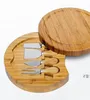 Bamboo Cheese Board and Nife Set Tround Clacterie Boards поворотные мясо блюдо.