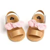 Sandalen modieuze pasgeboren meisjes sandalen prinses schoenen baby boog knoop peuter zomer sandalen pu non slip schoenen kinderenl240429