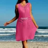 Damskie stroje kąpielowe Summer Nowa sukienka zatuszowana Kobiety 2024 Fashion Casual Beach Dress