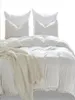 Japanese Style White Color el Bedding Sets Twin Queen King White Color Men039s Duvet Cover Pure Men039s Fitted Bedding Se1139549