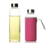 Garrafa de água de vidro de vidro 280ml360ml550ml Garrafa de esporte com tampa de aço inoxidável e sacola de proteção de BPA BPA BRAFER 27922629