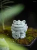 Tea Pets 2pcs Stone Animal Sculpture Cute Lion Pet Ornaments Creative Fortune Feng Shui Decoration Table Decorative Crafts