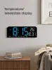 Grande temperatura dell'orologio da parete digitale e data di visualizzazione della settimana Display Night Table Alarming 1224h Timing LED elettronico Func 240430