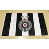 Banner Flagi Serbia FK Partizan Flag 3x5ft 90CMX150CM Dekoracja poliestrowa Latające domowe ogród flagg świąteczne prezenty upuszczone część Dhtzi