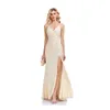 Neck Sequin V Prom Long Split Mermaid Formella klänningar för kvinnor glittrande spaghettirem Aftonklänning Prom