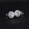 14K witgoud 6 mm ronde briljante gesneden moissaniet met halo moissanite studs oorbellen voor vrouwen 2022