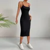 Casual jurken dames sexy open achterkant slanke fit wrap heup mouwloze riemdurk2024