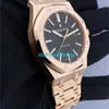 Luxury Watches APS Factory Audemar Pigue Royal Oak 15400or 18K Rose Gold Black Dial Paper Sttc