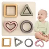 Baby mjuk häckning sortering stapling leksaker silikon block form leksaker erkännande lärande utveckling leksaker pussel 240420