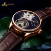 Best-Selling American Market Automatic Tourbillon Mechanical Lady With Crocodile Leather Watch Strap