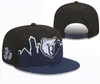 Memphis''Grizzlies''ball Caps Flowers Patched Snapback Hats Sports Drużyna koszykówka Chicago Hat 23-24 Mistrzów Baseball Cap 2024 Finals Regulowane Chapeau A10