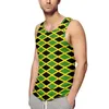 Tobs de débardeur pour hommes Jamaïque drapeau quotidien Black Green Yellow Body Body Body Homme Graphic Fashion Sans manches