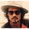 Nytt mode Johnny Depp Style Round Solglasögon Tint Ocean Lens Brand Design Party Show Sun Glasses Oculos de Sol