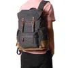 Backpack M294 Multifunction Mens Canvas Leather Vintage Waterproof Laptop Daypacks Large Capacity School Bags Big Rucksack Retro