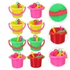 Sand Play Water Fun Divertida 8 sets Childrens Childrens Beach Brinqued Bucket Funny Funnics Outdoor Sand Digging Plaything Prático para D240429