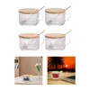 Bicchieri da vino 2x tazza di vetro limpida con cucchiaio per cucchiai per la casa per la casa per la bevanda per tazza per caffetteria per la casa