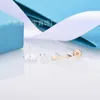 Mode eenvoudige ttifeeny oorbellen veelzijdige hoge editie nieuwe mini hartvormige roségoud pijloorbellen
