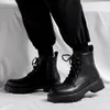 Martin Boots schwarzer Lederschuh lässige Mittelkleidung für Boy Platform Designer Herren Schuhe 240429