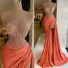 Mermaid elegante tiras vestidos Apliques