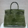 12A Top Mirror Quality Designer Handtaschen Speziell maßgeschneiderte originale originale Leder olivgrüne Krokodil -Haut minimalistische Frauen Luxusbeutel mit exquisiter Box.