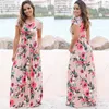 Casual Dresses Y2K Summer Maxi Dress Women Pink Floral Print Boho Beach Ladies Evening Party Long Sundress Vestidos de Festa 3xl